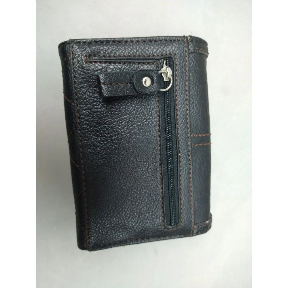 Relic Leather Wallet Brown Zip Pocket Coin Purse‎ Card Slots Bi-Fold Wallet